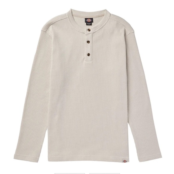 Dickies Oatmeal Thermal Henley Long Sleeve 3 Button Men’s Size Medium NWOT - Picture 1 of 11